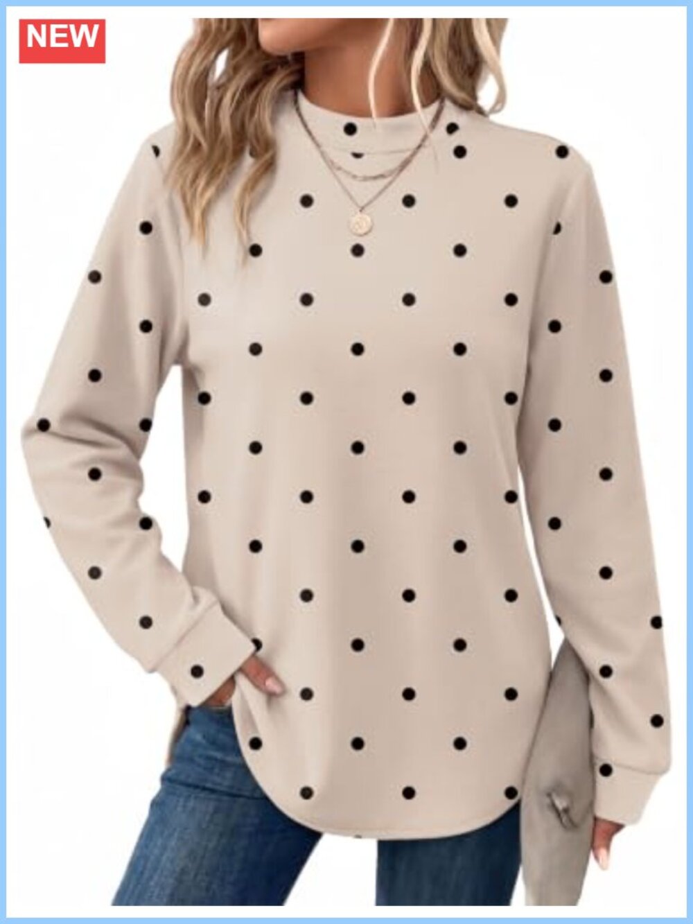 Mock Neck Sweatshirt Long Sleeve Pullover Top Casual Athleisure